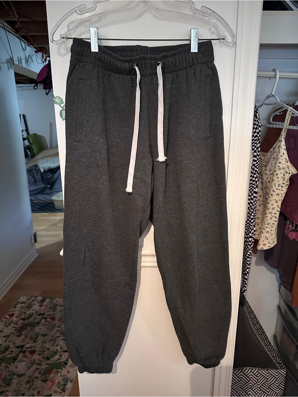 Streetwear Society Charcoal Sweatpants with White Drawstring